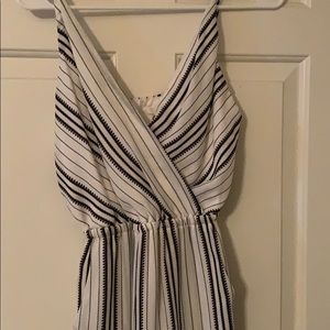Black and white striped jumpsuit